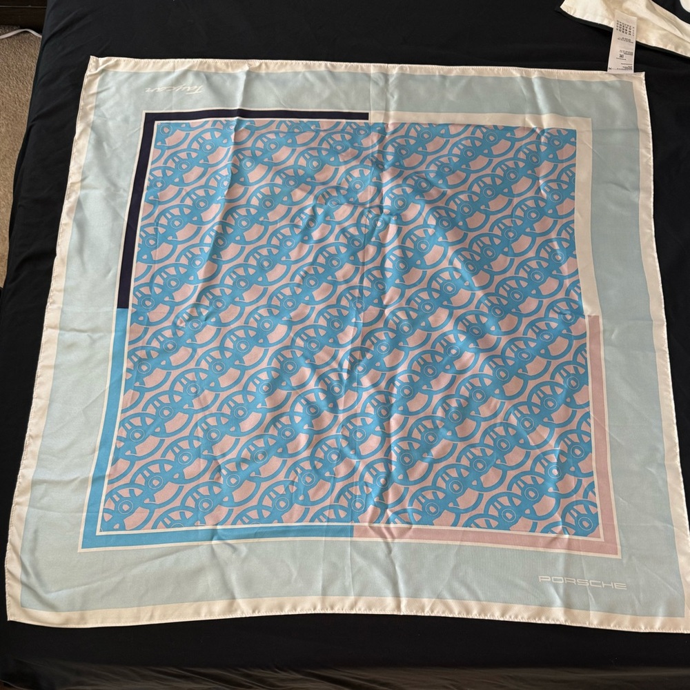 Porsche Taycan Blue and Pink Silk Scarf